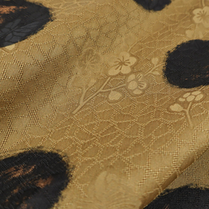 19mm sur pomme de terre renoncule kaki couleur gros pois fleur rose 100% mûrier soie soie jacquard tissu - Product Image 1