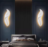 Lampu Dinding Bulu 120cm Modern Minimalis Mewah Ringan Kreatif untuk Ruang Tamu, Kamar Tidur, Samping Tempat Tidur, Pintu Masuk, Latar Belakang TV