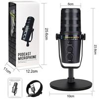 XLR USB Gaming Mikrofon Set Kondensator PC Mikrofon für Streaming Podcasting Computer RGB Mic Kit Mute Button Kopfhörer Buchse für Spiel