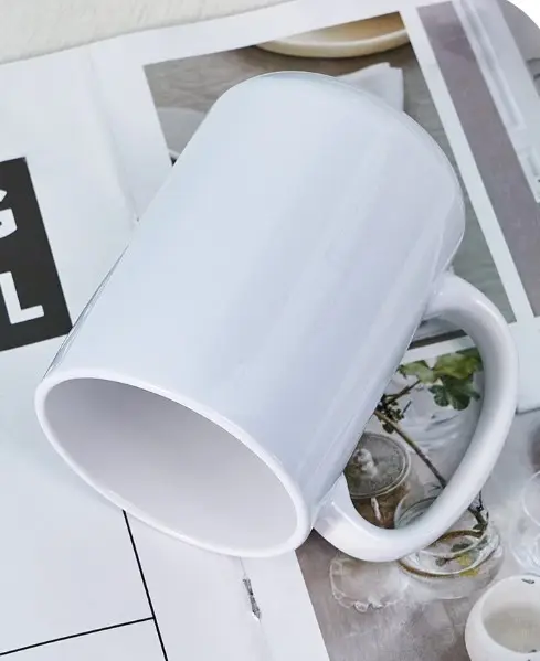 사용자 정의 로고 15 온스 하이 퀄리티 흰색 승화 블랭크 세라믹 차 손잡이가있는 커피 잔