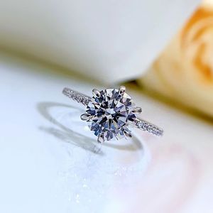 925 in argento Sterling classico a 6 punte solitario mezza eternità cubica Zirconia fede nuziale Marquise promessa anelli 1CT solitario - Product Image 6