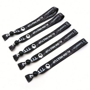 Custom Disposable <b>Polyester</b> Jacquard Woven <b>Lanyards</b> Logo Printed Ribbons Wristbands with Versatile Functionality - Product Image 3