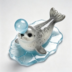 Adorno de Resina Transparente con Forma de León Marino, Personalizable, Lindo y Adorable, para Escritorio, Decoración del Hogar y Regalos Navideños, Marca BZY - Product Image 3
