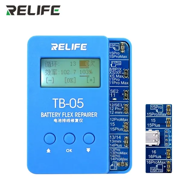 RELIFE TB-05 Battery Programmer for iPhone 8-16prmax Mobile Phone Repair Health Data Warning Cycle Time Modification Features