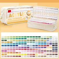 Vente en gros de stylos marqueurs acryliques à double pointe de 240 couleurs, ensemble de marqueurs acryliques permanents imperméables pour enfants, peinture, graffiti