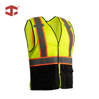 Ensemble de travail haute visibilité JIADE pour homme : Gilet en maille et pantalon imperméable en Oxford respirant pour la gestion de chantier
