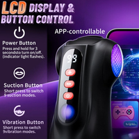 Männer-Sextoy mit 9 Saugmodi, 9 Vibrationsstufen, 3D-Textur, weicher Hülle, Heizfunktion, APP-Steuerung und LCD-Display