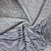 Tissu en polyester respirant et extensible à motif abstrait vague bleu marine, blanc et gris, pour literie de luxe, tricot jacquard