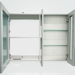 Meuble de salle de bain en bois style rétro, production directe usine, avec vasque en céramique, facile à nettoyer, installation facile, tiroirs de rangement, pour chambre et usage agricole - Product Image 3