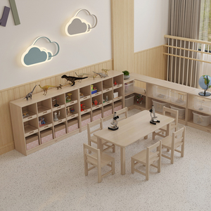 Juego de Mesa, Silla y Armario de Plástico Resistente y Ecológico para Niños, Fácil de Montar, Ideal para Guarderías y Centros de Cuidado Infantil - Product Image 4