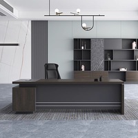 Conception en bois de luxe moderne Administration de la maison en forme de L PDG Directeur Bureau Mobilier de bureau Table et chaise Combinaison