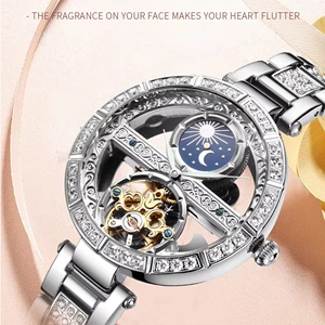 Nuovo Orologio da Polso Meccanico da <span class=keywords><strong>Donna</strong></span> alla Moda, Orologio di Lusso Elegante con Tourbillon, Impermeabile 3ATM, Completamente Automatico - Product Image 4