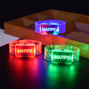 สายรัดข้อมือ LED ขายส่ง เปลี่ยนสีได้ พร้อมพิมพ์โลโก้ตามสั่ง สำหรับงานปาร์ตี้กลางคืน - Product Image 2