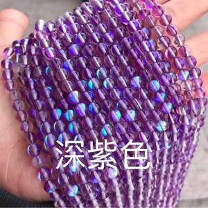 अरोड़ा क्रिस्टल ग्लास मोती 8mm फ्लैश ग्लिटर उदय मरमेड दौर ढीला आभा मनका पाले सेओढ़ लिया Moonstone गहने बनाने के लिए - Product Image 6