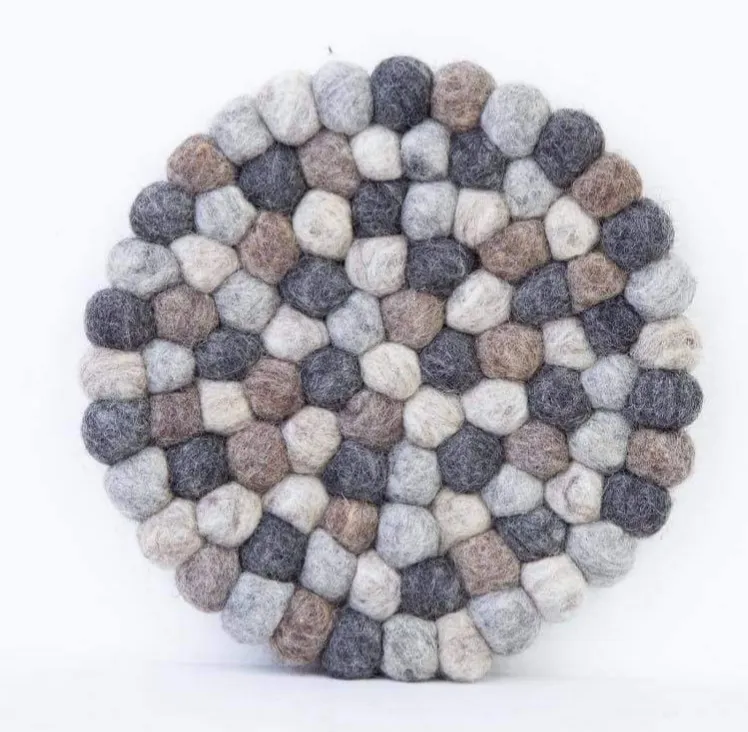 Vòng Felt Ball Rug, 100% Sinh Thái Thân Thiện New Zealand Len, Len Felt Ball Rug