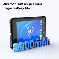 Tableta Industrial Android con Reconocimiento Facial y Escáner de Huellas Dactilares, 8 Pulgadas, 8000 mAh, Tableta Biométrica con Huella Dactilar para Control de Asistencia
