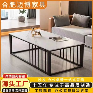 Mesa de Centro Mibo con Tapa de Piedra y Estructura Metálica, Moderna, para Sala de Estar u Oficina - Product Image 5