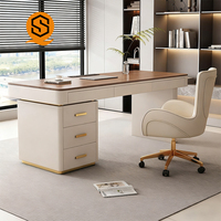 Ensemble de bureau de direction personnalisé Bureau de direction avec armoire de rangement indépendante et design d'étagère