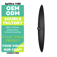 Aile haute performance en fibre de carbone Spitfire 1180 pour le foil surfing, le wake et le downwind, pour des manœuvres fluides, idéale pour les riders plus grands, noire