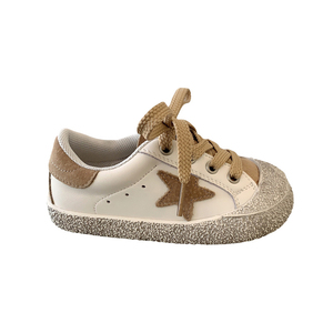 Chaussures de sport à lacets rétro en cuir à fond plat pour filles pour courir en toutes saisons-Printemps Été Automne Hiver