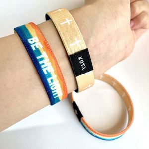 Bracelet en tissu tissé tendance, personnalisé, 100 % polyester, extensible, avec puce NFC, pour festival – Vente chaude - Product Image 2
