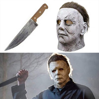 Masque d'Halloween Horrifique Fantôme de Film, Masque en Latex Michael Myers, Mascarade pour Fête d'Halloween, Accessoire de Cosplay