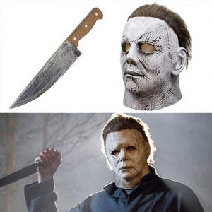 Masque Effrayant de Fantôme d'Halloween en Latex du Film <span class=keywords><strong>Michael</strong></span> <span class=keywords><strong>Myers</strong></span>, Masque Intégral pour Soirée Masquée, Déguisement pour Fête d'Halloween et Accessoires de Cosplay - Product Image 3