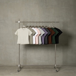 Camiseta y pantalones cortos de peso pesado de alta calidad, estampado bordado liso 100% algodón, camisa informal en blanco con cintura para mujer, fabricante - Product Image 1