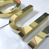 Letras de Canal Metálicas 3D Personalizadas con LED Dorado, Impermeables, de Ahorro de Energía, para Logotipos de Negocios, Tiendas, Decoración de Autos