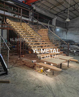 YL METAL Escalier Intérieur Hélicoïdal en Acier, Conception Sur Mesure, Avec Marches en Bois et Rampe