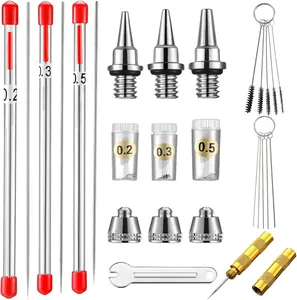 Kit d'aiguilles et de capuchons pour aérographe 0,2 mm 0,3 mm 0,5 mm – Pièces de rechange pour pistolet pulvérisateur et accessoires d'aérographe - Product Image 1