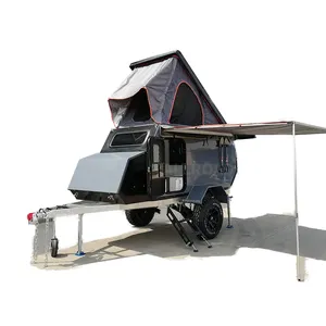 2023 Best sale small Camper Trailer Tent trailer With External slide out kitchen external shower For family