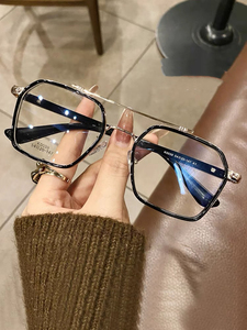 <span class=keywords><strong>Gafas</strong></span> Ópticas Retro con Montura Grande y Espejo Plano, Protección Contra Luz Azul, Montura <span class=keywords><strong>de</strong></span> <span class=keywords><strong>Gafas</strong></span> con Acabado Moderno - Product Image 5