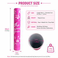 Canon à Confettis Écologique Rose en Forme de Pétale de 40 cm, Ouverture Rotative, Fournitures de Célébration de Mariage, Lanceur de Fête – Vente Directe Usine