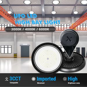 Công Nghiệp Treo Nhôm Không Thấm Nước Highbay Lịch Thi Đấu 200W 3cct Thay Đổi Độ Sáng Dip Chuyển Đổi <span class=keywords><strong>LED</strong></span> Bay Cao Ánh Sáng UFO Đèn Cho Kho - Product Image 2