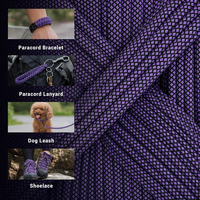 Cuerda de Paracord con Patrón de Diamantes 550, Morado y Negro, 5/32 Pulgadas, 4 mm, 7 Hilos, Tipo III, Cuerdas de Paracaídas para Supervivencia y Camping