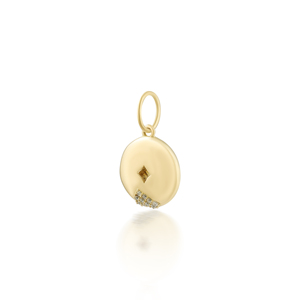 Pendentif en or jaune 18 carats avec initiale O en diamant - Product Image 3