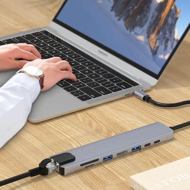 Nuovissimo adattatore per aereo multiporta Haysenser da C a HdTV Usb Power Hub