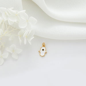 Vendita calda 14K oro placcato ciondolo <span class=keywords><strong>Fatima</strong></span> fai da te all'ingrosso smalto malocchio <span class=keywords><strong>Hamsa</strong></span> mano di <span class=keywords><strong>Fatima</strong></span> Charms per la creazione di gioielli accessori - Product Image 3