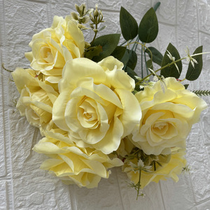 EG-G736 nouvelle conception automne <span class=keywords><strong>soie</strong></span> Rose bouquet de fleurs artificielles pour la décoration de la maison de mariage - Product Image 4