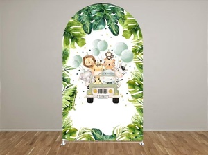 <span class=keywords><strong>Jungle</strong></span> sauvage forêt Chiara arqué extensible photographie mur fond Safari animaux baptême arc toile de fond couvre - Product Image 4