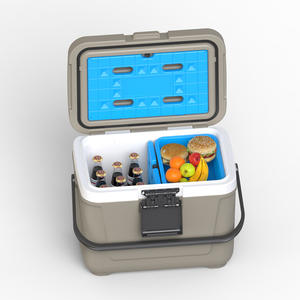 กล่องเก็บความเย็นกลางแจ้ง 20Qt 19L ตู้เย็นแบบพกพาสำหรับแคมป์ปิ้ง รถยนต์ ปิกนิก สีเทา สีเขียวขุ่น สีน้ำเงินเข้ม - Product Image 2