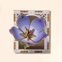 Autocollant stéréo 3D fait à la main pour réfrigérateur créatif bricolage assemblage modèle en bois fleur décoration Puzzle pour enfants