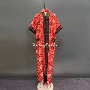2024 nuova moda del settore dei diamanti pesanti con due tasche laterali per <span class=keywords><strong>abiti</strong></span> da donna <span class=keywords><strong>musulmani</strong></span> africani stampati - Product Image 4
