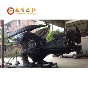 Fabricant de dinosaures Zigong personnages animatroniques attrayants <span class=keywords><strong>dinosaure</strong></span> Dragon noir grandeur nature à vendre - Product Image 2