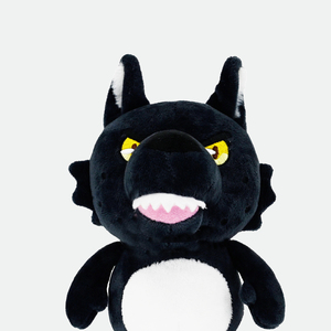 Coussin Mascotte Loup Noir Mignon Personnalisable en Peluche avec Rembourrage en Coton PP et Doublure en Maille – Cadeau d'Anniversaire pour Enfants - Product Image 4