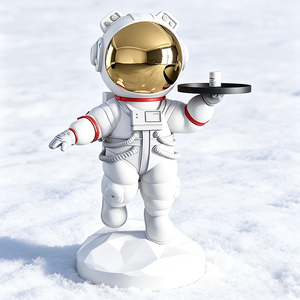 Estatua de <span class=keywords><strong>Astronauta</strong></span> de Resina con Casco Dorado, Figura de <span class=keywords><strong>Astronauta</strong></span> para Decoración de Mesa, Adorno para la Entrada del Hogar - Product Image 2