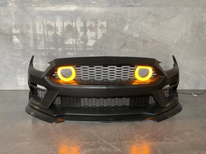 Pare-chocs avant de voiture de style <span class=keywords><strong>Mach1</strong></span> de haute qualité, lèvre avant, diffuseur arrière, jupe latérale avec lumière de calandre pour Ford <span class=keywords><strong>Mustang</strong></span> - Product Image 3