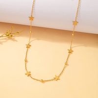 Collier pour femme en gros, minimaliste, en acier inoxydable plaqué or 18 carats, tendance, avec pendentifs étoile, cœur, flocon de neige, maillons, bijoux inaltérables
