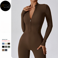Combinaison de yoga zippée pour femme, longueur allongée, haute intensité, pour le sport et le fitness – En stock